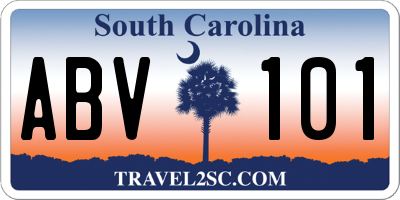 SC license plate ABV101