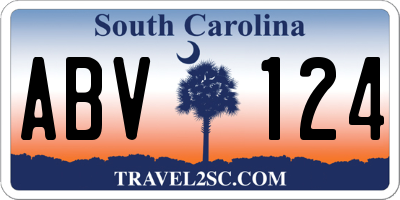 SC license plate ABV124