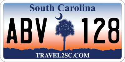SC license plate ABV128