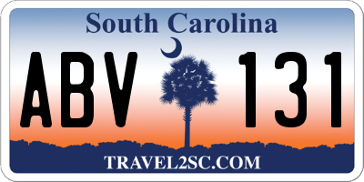 SC license plate ABV131