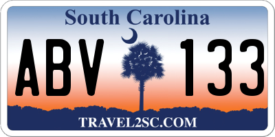 SC license plate ABV133