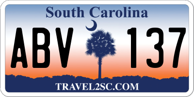 SC license plate ABV137