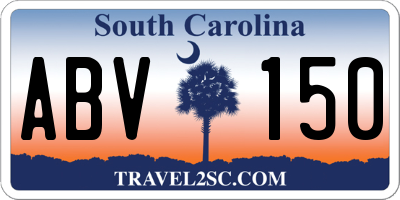 SC license plate ABV150