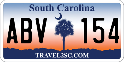 SC license plate ABV154