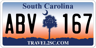 SC license plate ABV167