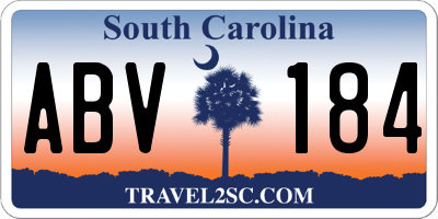 SC license plate ABV184