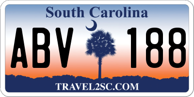 SC license plate ABV188