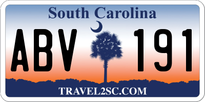 SC license plate ABV191