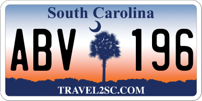 SC license plate ABV196