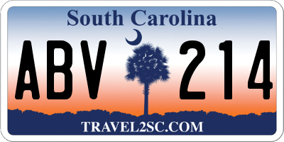 SC license plate ABV214