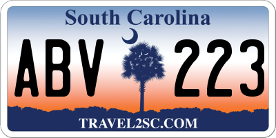 SC license plate ABV223