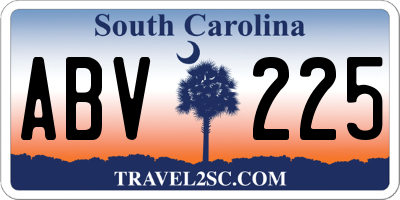 SC license plate ABV225