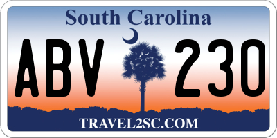 SC license plate ABV230