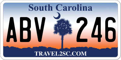 SC license plate ABV246