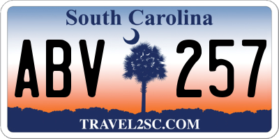 SC license plate ABV257