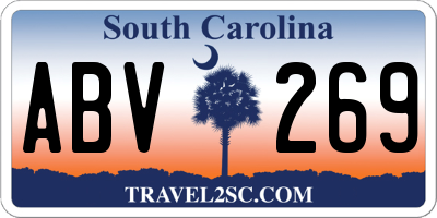 SC license plate ABV269