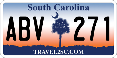 SC license plate ABV271
