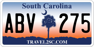SC license plate ABV275