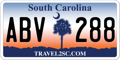 SC license plate ABV288