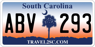 SC license plate ABV293