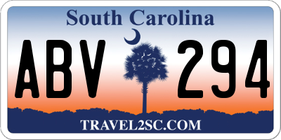 SC license plate ABV294
