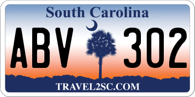 SC license plate ABV302