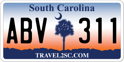 SC license plate ABV311
