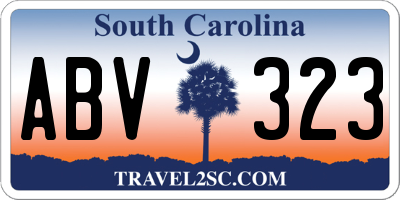 SC license plate ABV323