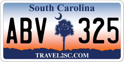 SC license plate ABV325