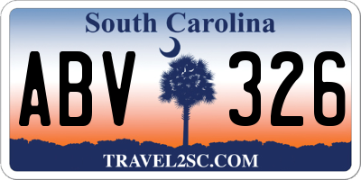 SC license plate ABV326