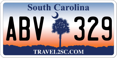 SC license plate ABV329