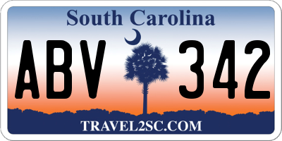 SC license plate ABV342