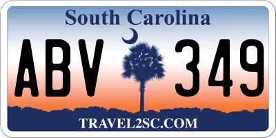 SC license plate ABV349