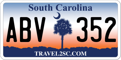 SC license plate ABV352