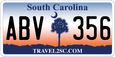 SC license plate ABV356