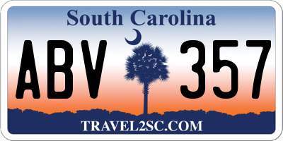 SC license plate ABV357