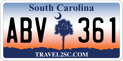 SC license plate ABV361