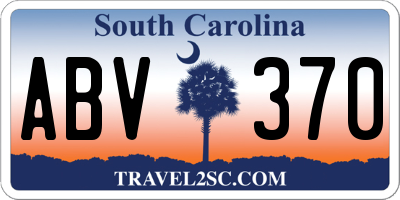 SC license plate ABV370