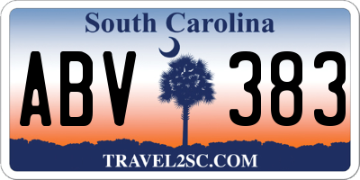 SC license plate ABV383