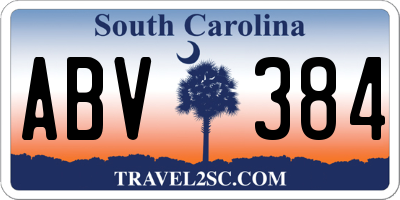 SC license plate ABV384