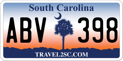 SC license plate ABV398