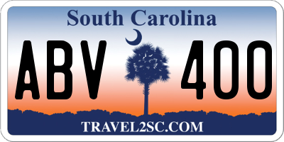 SC license plate ABV400