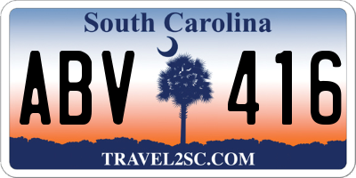SC license plate ABV416