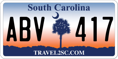 SC license plate ABV417