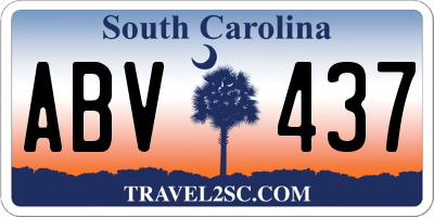 SC license plate ABV437
