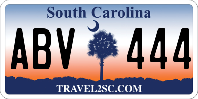 SC license plate ABV444