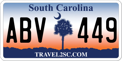 SC license plate ABV449