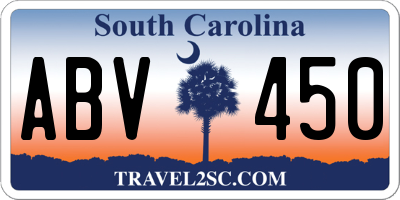 SC license plate ABV450