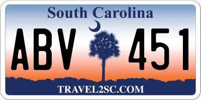 SC license plate ABV451