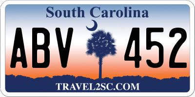 SC license plate ABV452